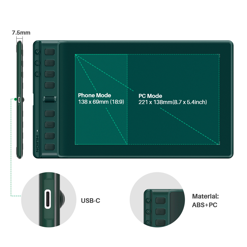 Huion Inspiroy 2 M H951P table - Huion Tablet Accessories avis et prix